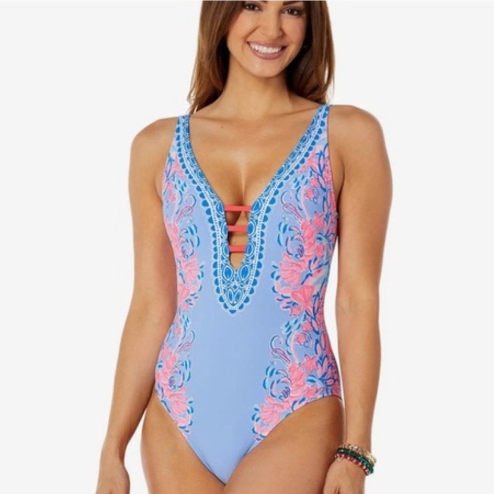 Lilly Pulitzer Jaspen Swimsuit “Shrimply the Best” Print